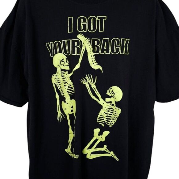 Halloween Skeleton T Shirt Mens Size 3XL Black I Got Your Back Skull Funny Humor - Picture 1 of 6